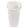 Open-Top Wastebasket, 6 Qt, Plastic, White, 6/Carton