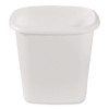 Open-Top Wastebasket, 6 Qt, Plastic, White, 6/Carton
