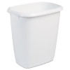 Open-Top Wastebasket, 14.4 Qt, Plastic, White, 6/Carton