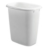 Open-Top Wastebasket, 14.4 Qt, Plastic, White, 6/Carton