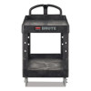 Brute Heavy-Duty Utility Cart With Lipped Shelves, Plastic, 2 Shelves, 750 Lb Capacity, 25.25" x 54" x 39.25", Black