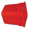 Square Brute Container, 28 Gal, Polyethylene, Red, 6/Carton