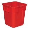 Square Brute Container, 28 Gal, Polyethylene, Red, 6/Carton