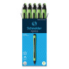 Xpress Fineliner Porous Point Pen, Stick, Medium 0.8 Mm, Black Ink, Black/Green Barrel, 10/Box