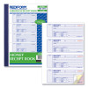 Money Receipt Book, Softcover, Three-Part Carbonless, 7 x 2.75, 4 Forms/Sheet, 100 Forms Total