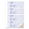 Money Receipt Book, Softcover, Three-Part Carbonless, 7 x 2.75, 4 Forms/Sheet, 100 Forms Total