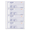 Money Receipt Book, Softcover, Three-Part Carbonless, 7 x 2.75, 4 Forms/Sheet, 100 Forms Total