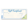 Gift Certificates With Envelopes, 8.5 X 3.67, Blue/Gold With Blue Border, 25/Pack