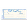 Gift Certificates With Envelopes, 8.5 X 3.67, Blue/Gold With Blue Border, 25/Pack
