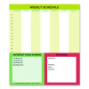 Fridge Planner Magnetized Monthly Calendar With Pads + Pencil, 14 x 13.5, Yellow/Green Sheets, 17-Month: Aug 2025 To Dec 2026