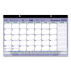 Monthly Desk Pad Calendar, 17.75 x 10.88, White/Blue/Green Sheets, Black Binding, Clear Corners, 12-Month (Jan To Dec): 2026