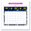 Academic 18-Month Desk Pad Calendar, Floral Artwork, 22 x 17, White/Multicolor Sheets, Black Headband, July 2025 To Dec 2026