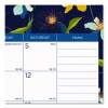 Academic 18-Month Desk Pad Calendar, Floral Artwork, 22 x 17, White/Multicolor Sheets, Black Headband, July 2025 To Dec 2026