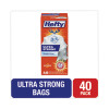 Extra Heavy-Duty Ultra Strong Tall Kitchen Trash Bags, Drawstring, 13 Gal, 23.75" x 24.88", White, 40/Box