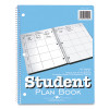 Student Plan Book, Homework/Assignment-Tracking, 40-Weeks: Six-Subject Day, Blue/White Cover, (100) 11 x 8.5 Sheets