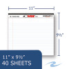 Wide Landscape Format Writing Pad, Medium/College Rule, (40) White 11 x 8.5 Sheets