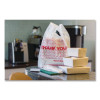 Thank You Bags, Thank You - Have a Nice Day Labeling, Cut-Out Handles, 11.5" x 6.5" x 21", White/Red, 1,000/Carton