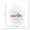 Wave Top To-Go Bags, Take-Out Labeling, Cut-Out Handles, 19" x 9.5" x 19", White/Blue/Red, 500/Carton