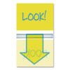 Pop-Up Fab Page Flags W/Dispenser, "Look!", Purple/Yellow; Yellow/Teal, 100/Pack