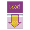 Pop-Up Fab Page Flags W/Dispenser, "Look!", Purple/Yellow; Yellow/Teal, 100/Pack