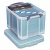 Stackable File Box, Legal Files, 14.5 X 18.5 X 12.75, Clear/Blue Accents