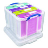 Stackable File Box, Legal Files, 14.5 X 18.5 X 12.75, Clear/Blue Accents