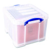 Snap-Lid Storage Bin, 8.45 Gal, 14" X 18" X 12.25", Clear/Blue, 3/Pack