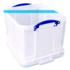 Snap-Lid Storage Bin, 8.45 Gal, 14" X 18" X 12.25", Clear/Blue, 3/Pack
