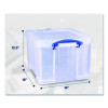 Snap-Lid Storage Bin, 8.45 Gal, 14" X 18" X 12.25", Clear/Blue, 3/Pack