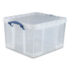 Snap-Lid Storage Bin, 11.09 Gal, 17.31" X 20.5" X 12.25", Clear/Blue