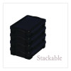4.23 Qt. Latch Lid Storage Tote, 15.55" x 10.04" x 3.46", Solid Black