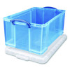 Snap-Lid Storage Bin, 16.9 Gal, 17.31" X 28" X 12.25", Transparent Blue