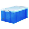 Snap-Lid Storage Bin, 16.9 Gal, 17.31" X 28" X 12.25", Transparent Blue