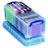 Snap-Lid Cd/Dvd Storage Bin, 1.72 Gal, 7.13" X 17.25" X 6.25", Clear/Blue