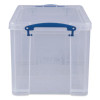 Snap-Lid Cd/Dvd Storage Bin, 1.72 Gal, 7.13" X 17.25" X 6.25", Clear/Blue