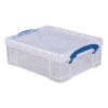 Snap-Lid Storage Bin, 2.14 Gal, 11" X 14" X 5", Clear/Blue