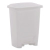Step-On Waste Can, 8.25 Gal, Plastic, White