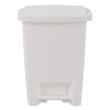 Step-On Waste Can, 8.25 Gal, Plastic, White