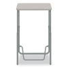 Alphabetter 2.0 Height-Adjustable Student Desk With Pendulum Bar, 27.75" x 19.75" x 29" To 43", Pebble Gray