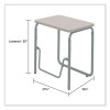 Alphabetter 2.0 Height-Adjustable Student Desk With Pendulum Bar, 27.75" x 19.75" x 29" To 43", Pebble Gray