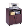 Mobile Machine Stand, Open Compartment, Engineered Wood, 3 Shelves, 200 Lb Capacity, 28" x 19.75" x 30.5", Mahogany