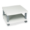 Wave Design Under-Desk Printer Stand, Plastic, 2 Shelves, 20" x 17.5" x 11.5", Light Gray/Charcoal Gray