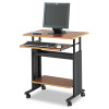 Muv 28" Adjustable-Height Desk, 29.5" X 22" X 29" To 34", Cherry/Black