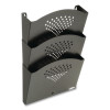 Steel Wall Pocket, 3 Sections, Letter Size, 12" x 3.25" x 17.25", Black