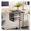 Onyx Hanging Organizer, Solid Top Horizontal, 4 Compartments, Steel Mesh, 12.33 x 12 x 10, Black