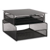 Onyx Hanging Organizer With Drawer, Under Desk Mount, 3 Compartments, Steel Mesh, 12.33 x 10 x 7.25, Black