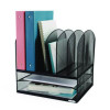 Onyx Mesh Desk Organizer With Two Horizontal And Six Upright Sections, Letter Size Files, 13.25" X 11.5" X 13", Black