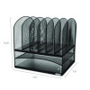 Onyx Mesh Desk Organizer With Two Horizontal And Six Upright Sections, Letter Size Files, 13.25" X 11.5" X 13", Black