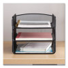 Onyx Desk Tray, 3 Sections, Letter Size Files, 9.25" X 11.75" X 8", Black