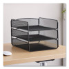 Onyx Desk Tray, 3 Sections, Letter Size Files, 9.25" X 11.75" X 8", Black